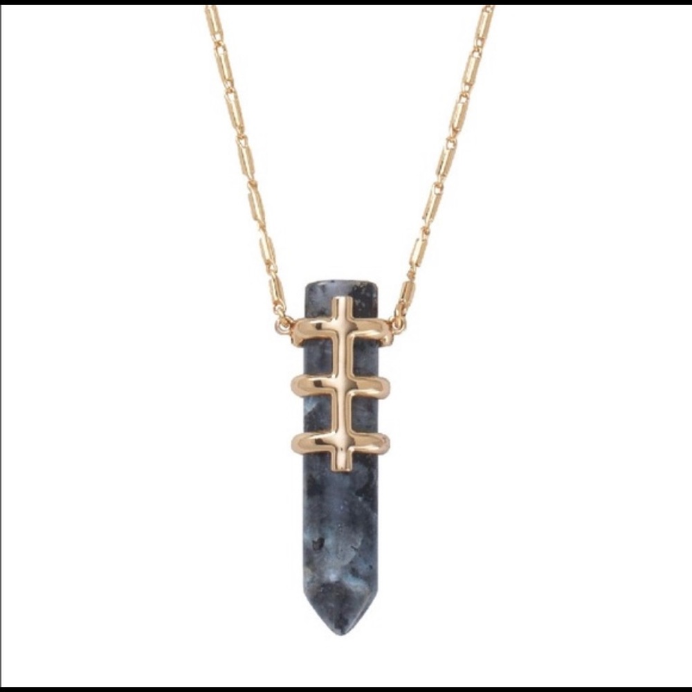 Stella and Dot Black and Gold Legend Pendant